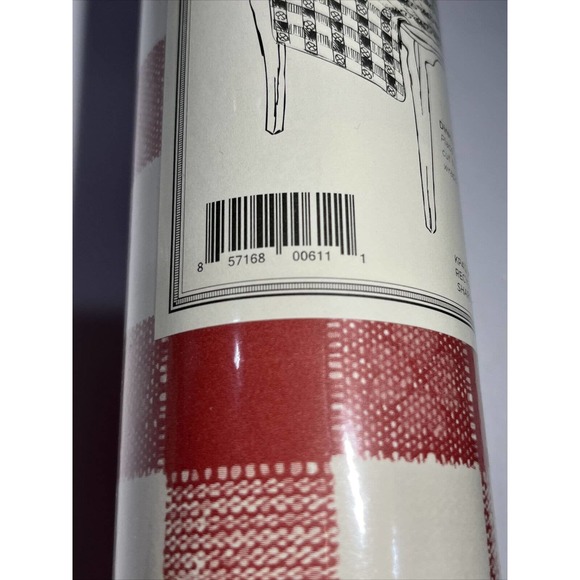 Hester & Cook Paper Table Runner Striped Red & White Checked~ 30" x 25' - Picture 3 of 4